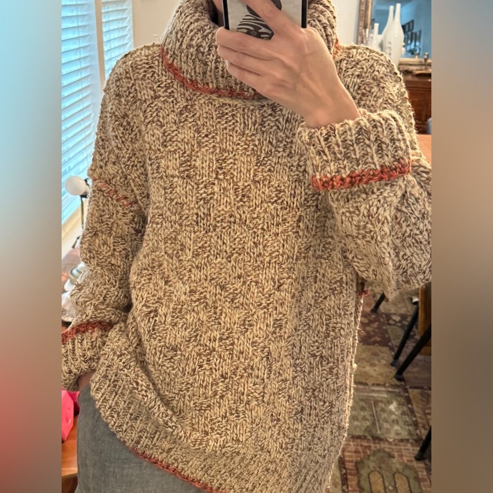 Free People Cream Echo Pullover Sweater Size XS - Picture 3 of 16